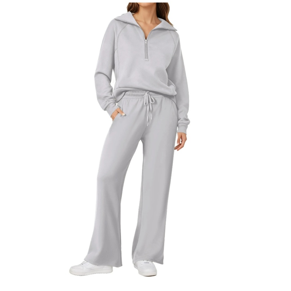 Women's Gray Jumpsuit Wide Leg with Pockets 2XL